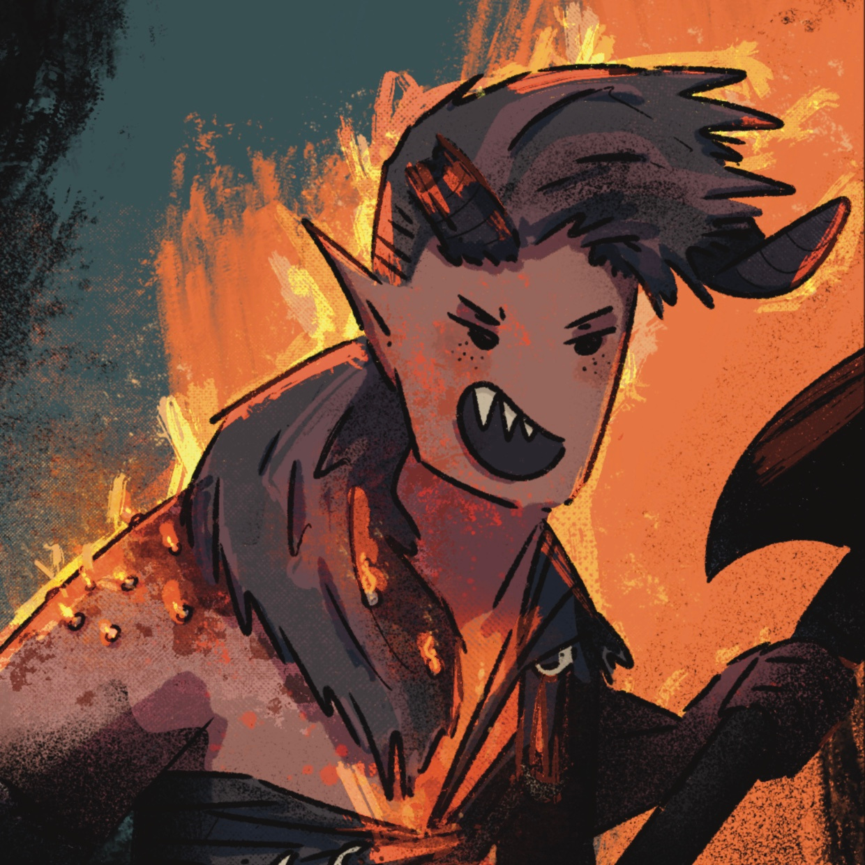 Baldur's Gate 3: Karlach baldursgate3 character characterart characterdesign dnd dungeonsdragons fanart gameart illustration karlach rpg rpgart