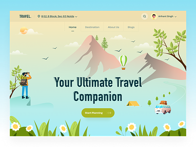 Personalized Travel Planning Landing Page adventure animation branding budget planning companion travel design discovery travel graphic design historical landmark illustration logo mobileapp personalized trave planning real time data tecorb tourist attracctions travel planning landing page ui userinterface vector