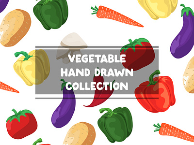Vegetable collection hand drawn artwork collection design design set drawn flat fruit graphic design illustration logo set template tomatto vector vegetable