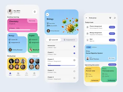 School Education app app classes clean design edtech education platform education startup educational app elearning courses learning mini minimal mobile app online courses school student ui ux