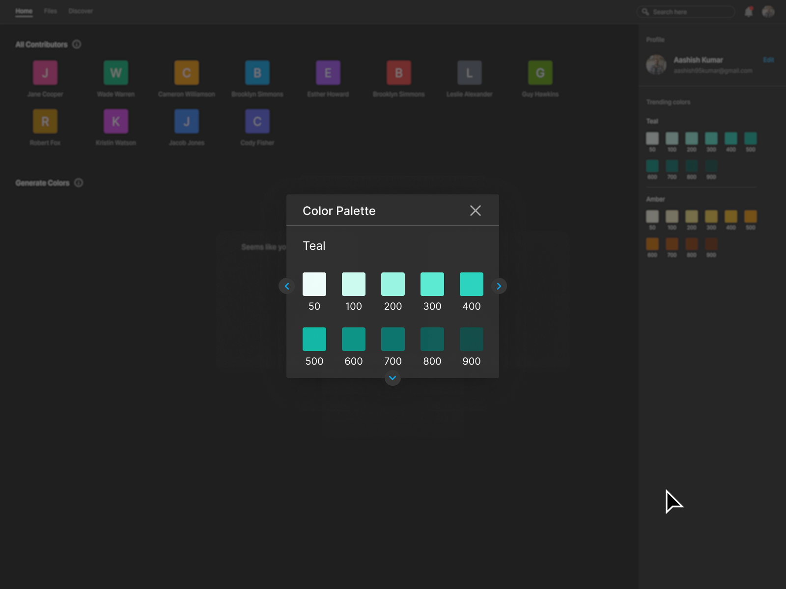 Dynamic color palette by Aashish on Dribbble