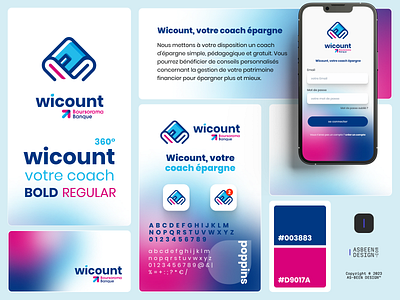 Wicount logotype bank brand branding clean design finance france freelance graphic design logo minimalist rebrand ui ux