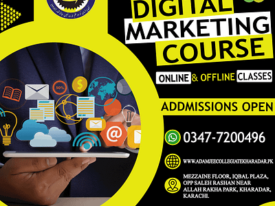 DIGITAL MARKETING NEW BATCH START IN ADAMJEE COLLEGIATE adamjee adamjee collegiate adobe photoshop aptech aptech learning arena arena multimedia branding computer coputer courses courses design flyer graphic design illustration it kharadar logo moosa lane vector