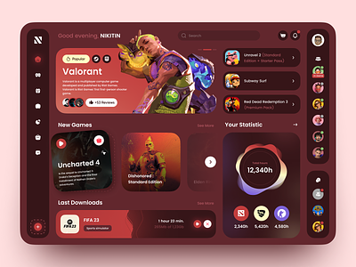 Game Dashboard Design app dashboard design game gaming interface platform player store ui ux web website