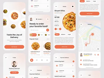 Food Delivery Mobile App app design clean delivery delivery service eating food app food delivery service food order food shop maps minimalist mobile app mobile food app popular design product design app restaurant shahinurstk02 trant 2023 ui visual design uiux design