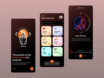 Best Tracks and Podcast UI App 3d animation app branding design dribble figma graphic design illustration logo ui ui app ui design vector