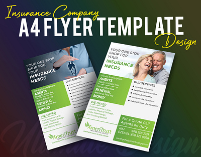 Insurance Company Business Flyer Design Template a4 brochure a4 flyer brand branding brochure brochure design business corporate corporate flyer design designing designs graphic design illustration logo motion graphics post ui