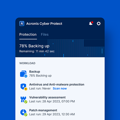 Acronis Cyber Protect Monitor app backup clean design desktop minimal product design protection security ui ux