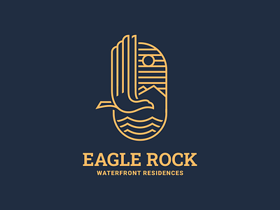 Eagle Rock Logo animal bird brand branding eagle logo mark nagual design rock