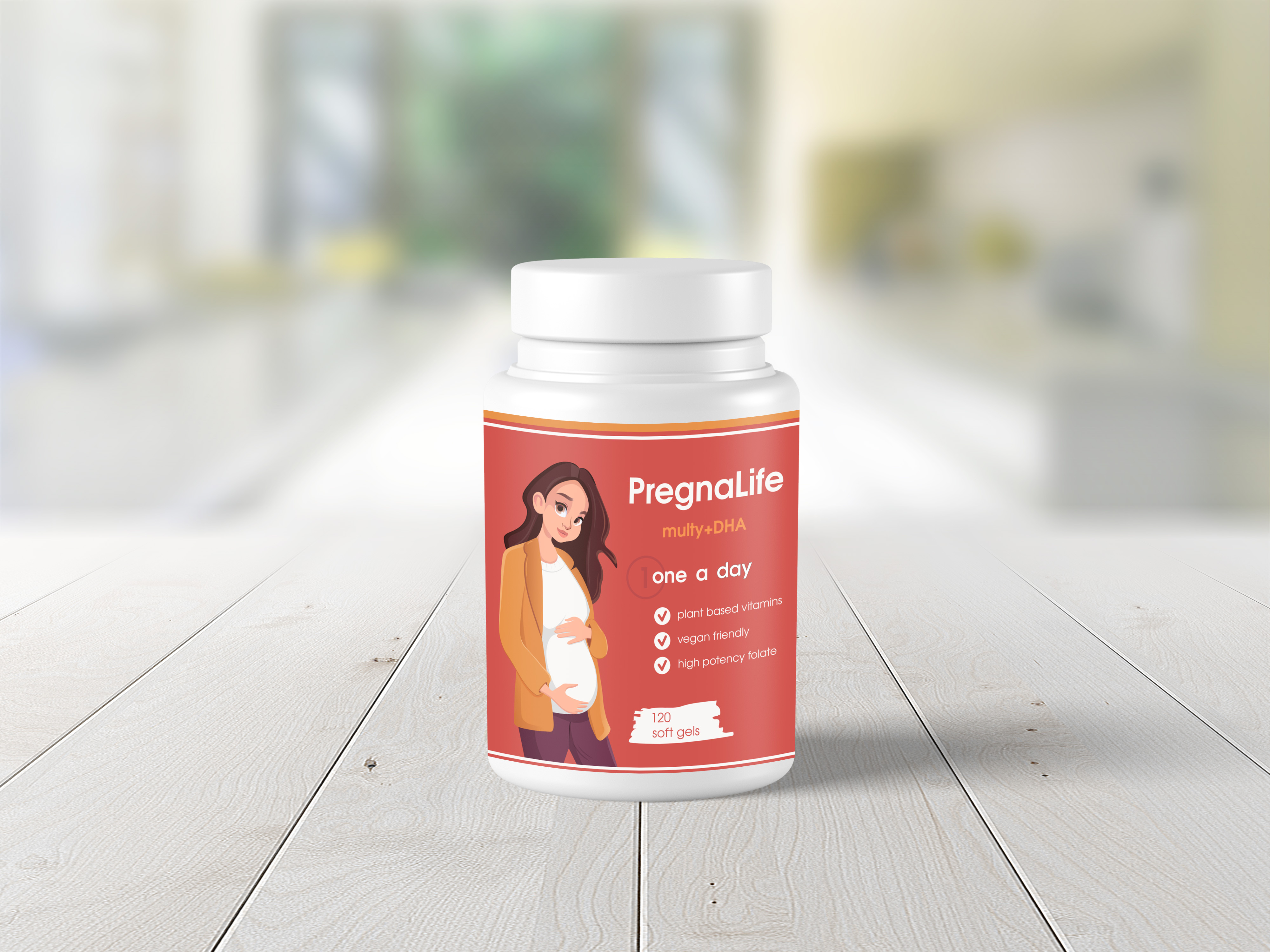 Prenatal vitamins packaging design advertising branding business capsules cartoon character design girl graphic design illustration logo package packaging pharmaceutical pregnant prenatal style vector vitamins woman