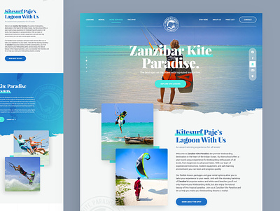 Zanzibar Kite Paradise. design drawingart kite kiting lessons paradise responsive sup surf ui ux vacation web website zanzibar