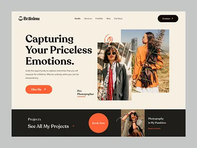 Photographer Website Header design header design landing page photographer photography studio ui design user interface ux design web design website website header