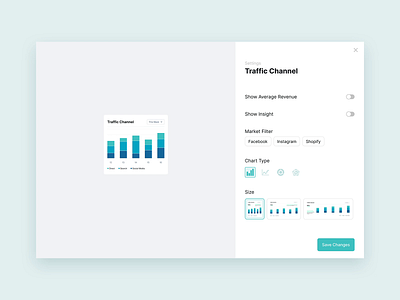 Chart Settings - Dashboard Widget app dashboard design interactiondesign marketing ui ux website