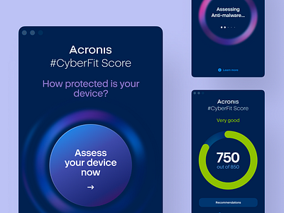 Acronis #CyberFit Score app clean cybersecurity design desktop minimal product design protection ui ux