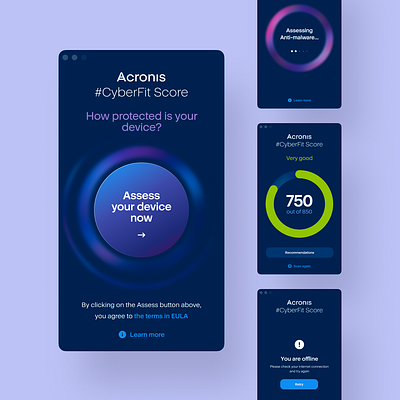 Acronis #CyberFit Score app clean cybersecurity design desktop minimal product design protection ui ux