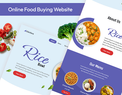 Online food Website application design graphic design landing page mobile app ui ux web web ui website