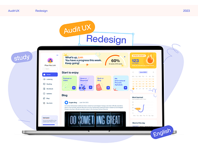 Audit UX & Redesign E-Learning Platform dashboard design e learning education gamification inspire landing page redesign ui ui game uidesign uxui web website