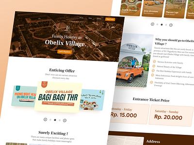 Website Landing Page Design - Obelix Village Tourist Destination branding design company profile design design destination landing page landing page product design profile design study case design ui ui design uiux uiux design user interface design website design