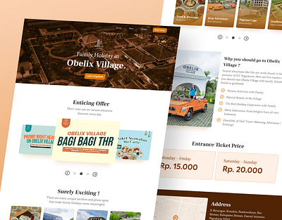 Website Landing Page Design - Obelix Village Tourist Destination branding design company profile design design destination landing page landing page product design profile design study case design ui ui design uiux uiux design user interface design website design