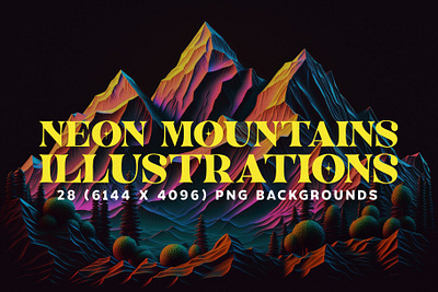 Radiant Ridges: 28 Mesmerizing Neon Mountain Wallpapers in 6K 1980s background earth everest hiking hipster illustrations landscape mountains national park natural neon outdoor peak retrowave stone synthwave wallpaper