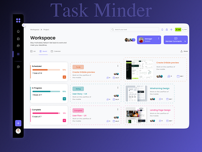 Task Minder 📝 dashboard design typography ui vector
