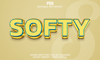 Softy golden luxury 3d editable text effect design 3d gold gold effect golden title luxury font psd mockup
