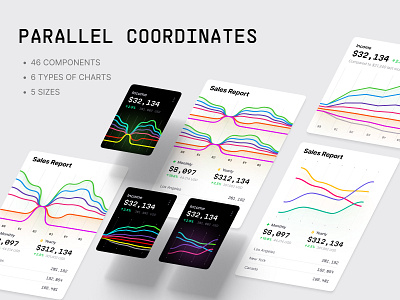 Parallel coordinates 3d animation branding chart dashboard dataviz design desktop graphic design illustration infographic logo motion graphics statistic template ui