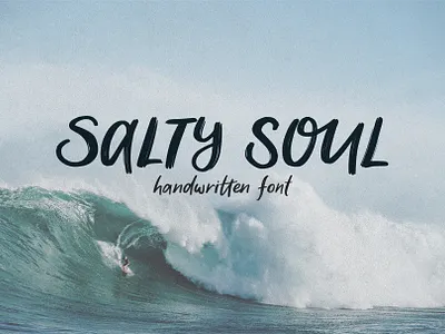 Salty Soul handwritten font typeface + sea illustrations branding font handwriting handwritten font handwritten typeface illustration logo ocean script sea typeface