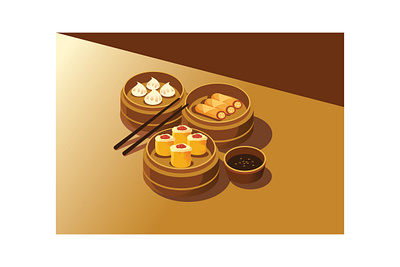 Dimsum Asian Food Illustration traditions