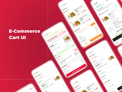 E-Commerce Cart Mobile UI app branding cart cartui commerce cart design e commerce graphic design illustration logo productdesign ui ui mobile cart vector