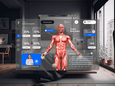 +Hel. - Apple Vision Pro Healthcare Dashboard UI dashboard dashboard design medical health software design medical software design popular design shyed software design ui design uishyed