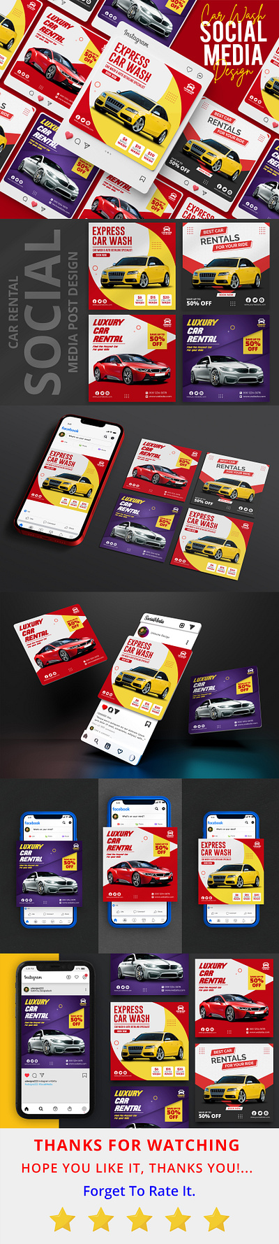 Car Rental Social Media Post Design Template advertising banner branding business car car wash design designer facebook facebook post graphic design instagram post post poster social media social media post