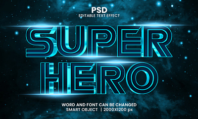 Super Hero movie style 3d editable text effect design gaming gaming logo movie title psd mockup space