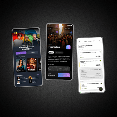 Event Mobile App UI Design app branding design event eventmanagement graphic design productdesign ui