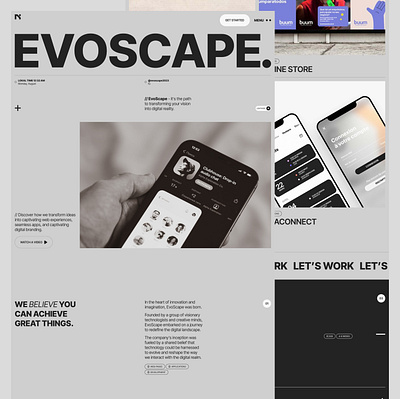 Evoscape - Dev Studio Landing Page agency design landing modern studio ui ux