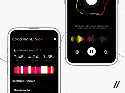Overcome insomnia app animation breathing design health insomnia treatment mobile app motion sleep ui ux