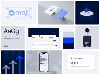 Maji — Visual Identity ai blue brand identity branding ecommerce grid identity illustration logo machine learning mark minimalistic saas typography vector visual identity widget