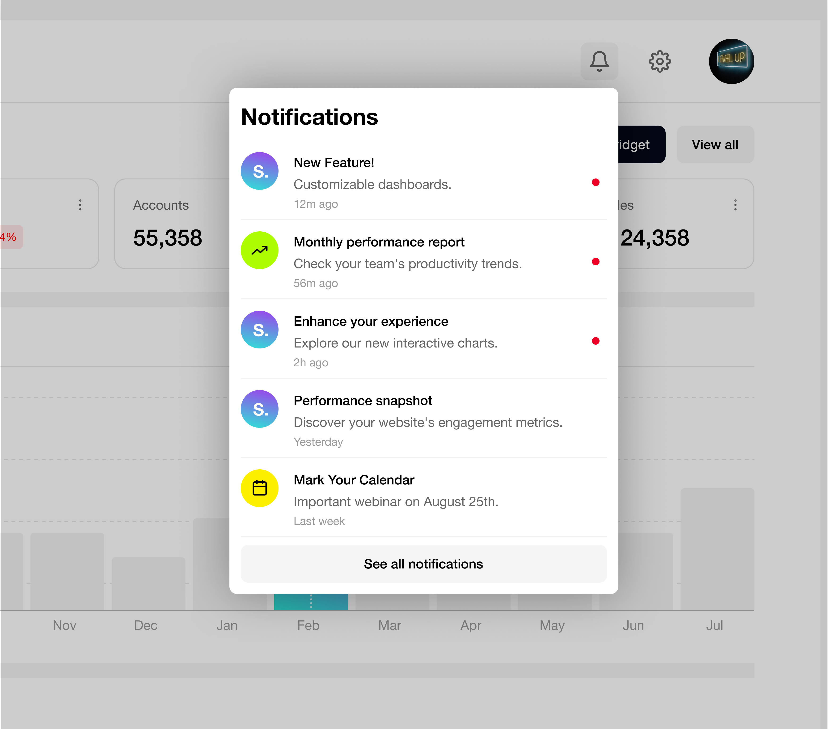 Standard. - Notifications clean dailyui dashboard design dropdown figma flat minimal notifications popup ui ux