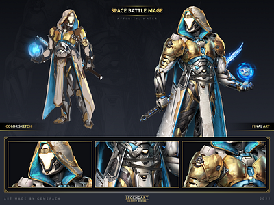 Space Battle Mage 2d art cgi character character concept character design concept concept art digital 2d digital art fantasy game game art game of heroes illustration legendary mobile games sci fi