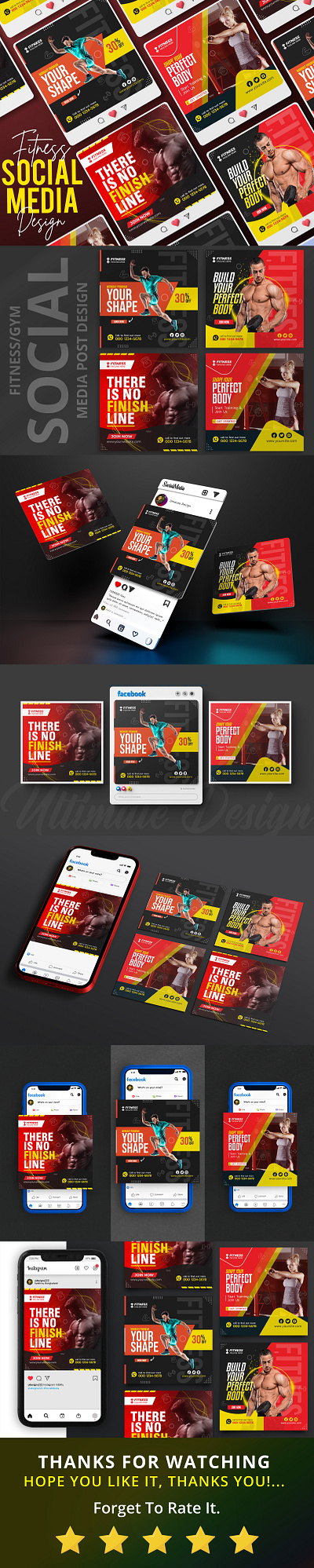 Fitness/GYM Social Media Post Design Template ads advertising banner brand branding brochure design business corporate design designer facebook facebook post fitness flyer graphic design instagram post marketing post social media social media post