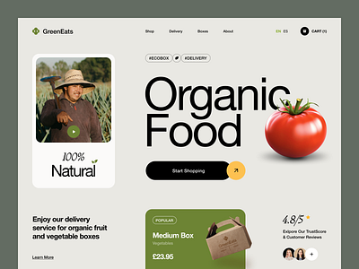 GreenEats Website design interface product service startup ui ux web website