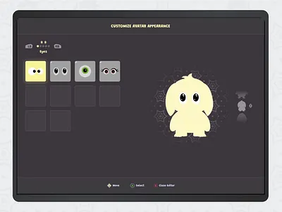 Onboarding Tips for a Game Avatar Editor/Customizer after effects animation controller design desktop figma game game design gamefi gaming interaction design microinteraction onboarding pad product design tooltip tutorial ui ux web3