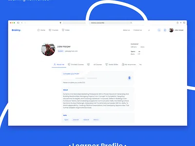 Student Profile for Ed-Tech Platform [By Design Agency in Nepal] amoeba labs amoeba labs design app ui app uiux design design agency in nepal ed tech website learner profile design online learning website ui ux