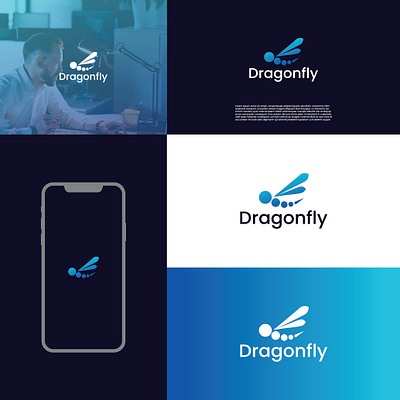 Dragonfly logo branding design graphic design lgo logo typography