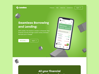 Loan App - Landing Page landing page ui ui ux user interface web design web ui website website design