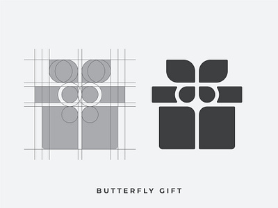 Butterfly Gift v2 animal birthday box branding butterfly design gift icon illustration insect lines logo mark minimal symbol vector