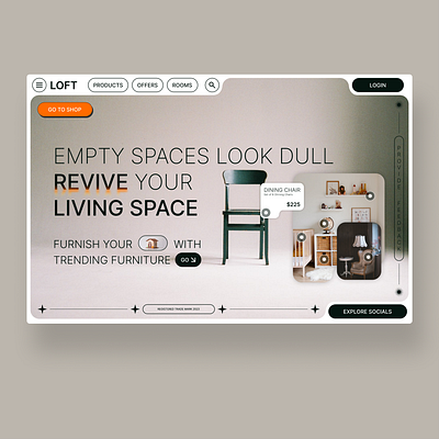 Furniture Website Landing Page application decor design furniture herosection home landingpage loft ui ux webapp website