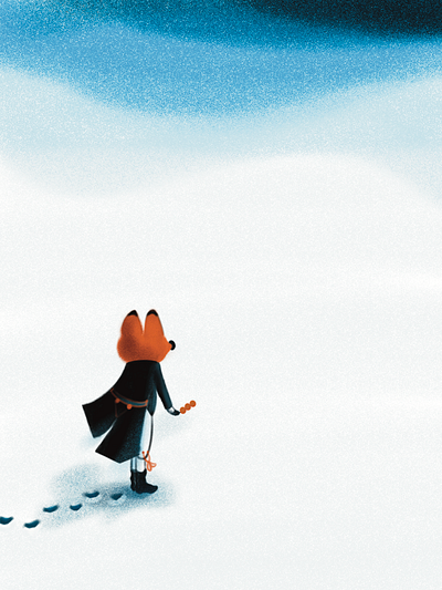 Pass through a snowfield illustration