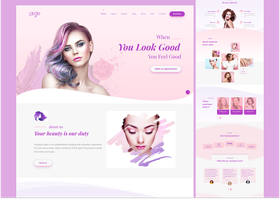 Cosmetic website design beauty cosmetic landingpage website