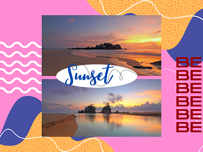 Template for Best Sunset branding design destination graphic design illustration marketing promotion sunrise sunset vacation promotion